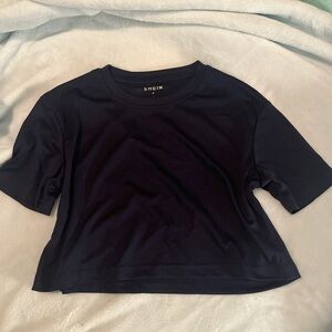 SHEIN Dark Blue Casual Crop Top